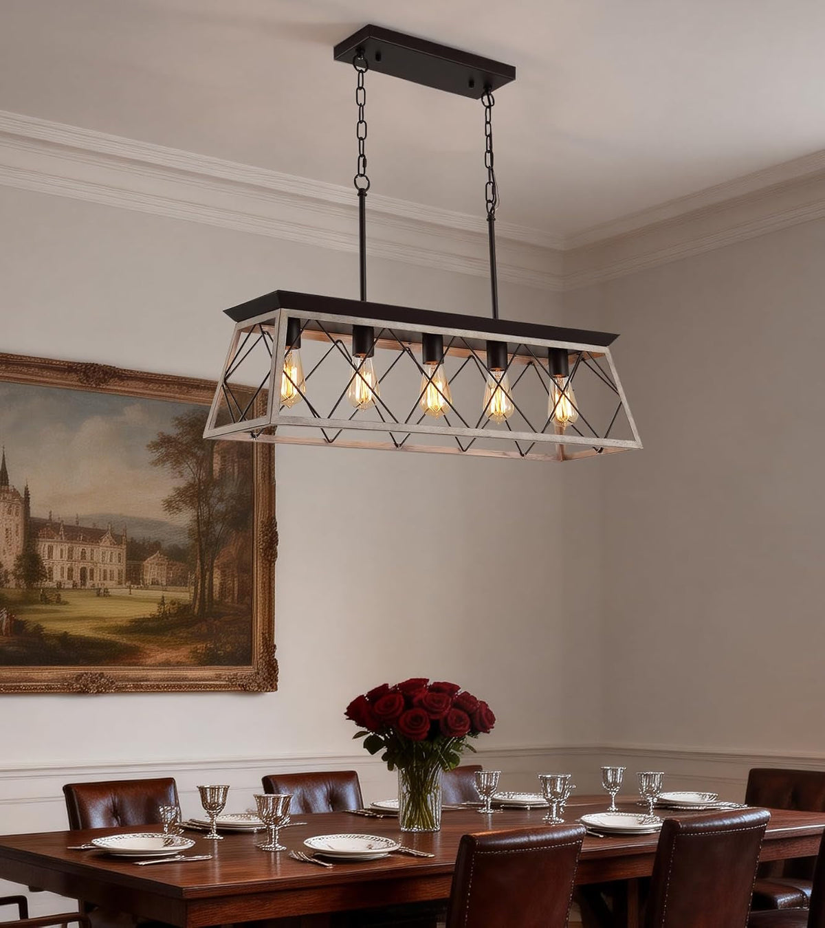 Oak And Orb Five Lights Farmhouse Style Chandelier Fixture