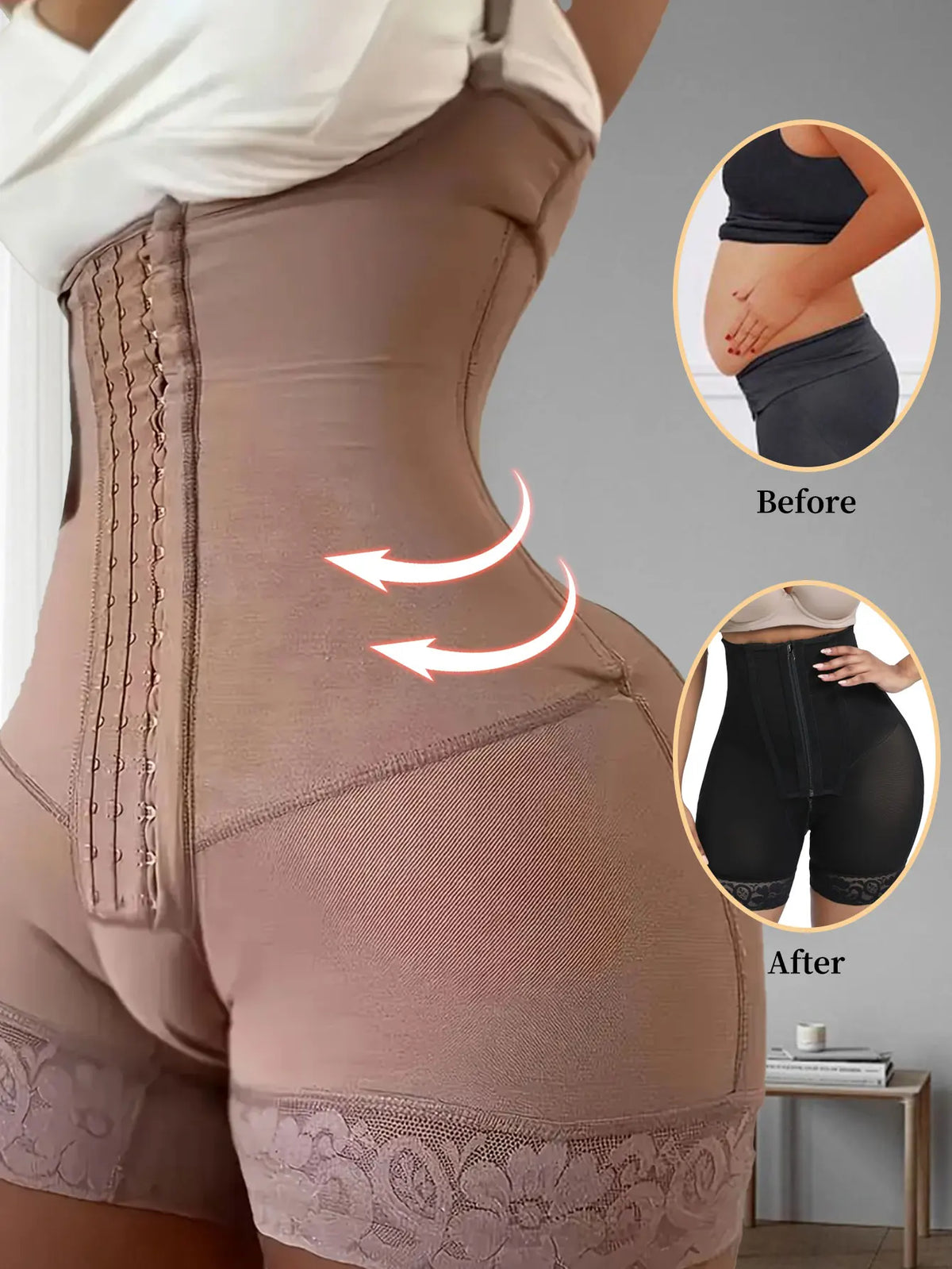 Fajas Postparto para Mujer, Moldeador Corporal de Alta Compresión, Reductor Adelgazante para Mujer, Ropa Interior Sexy, Body Moldeador Push Up. Compresion Extrema Alta