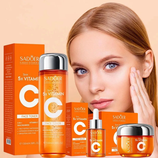 Vitamin C Firming&lifting Skincare Set Moisturizing Brightening Essence Revitalizing Skin Repair Serum Cream. 2026 FACIAL TONIFICADOR E HIDRATANTE VITAMINA C. PROTECTOR ANTI ARRUGAS