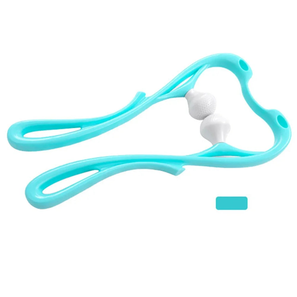 Masajeador de Cuello — Herramienta de Masaje de Doble Presión para Puntos Gatillo, Manual, para Relajar Cuello y Aliviar Dolor de Espalda, Masaje Profundo