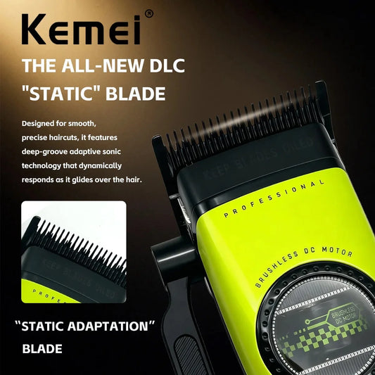 Kemei 1593 1595 Hair Trimmers Professional Barber Hair Clippers F1 -Super Engine External Brushless Motor Hair Cutting Machine 2026