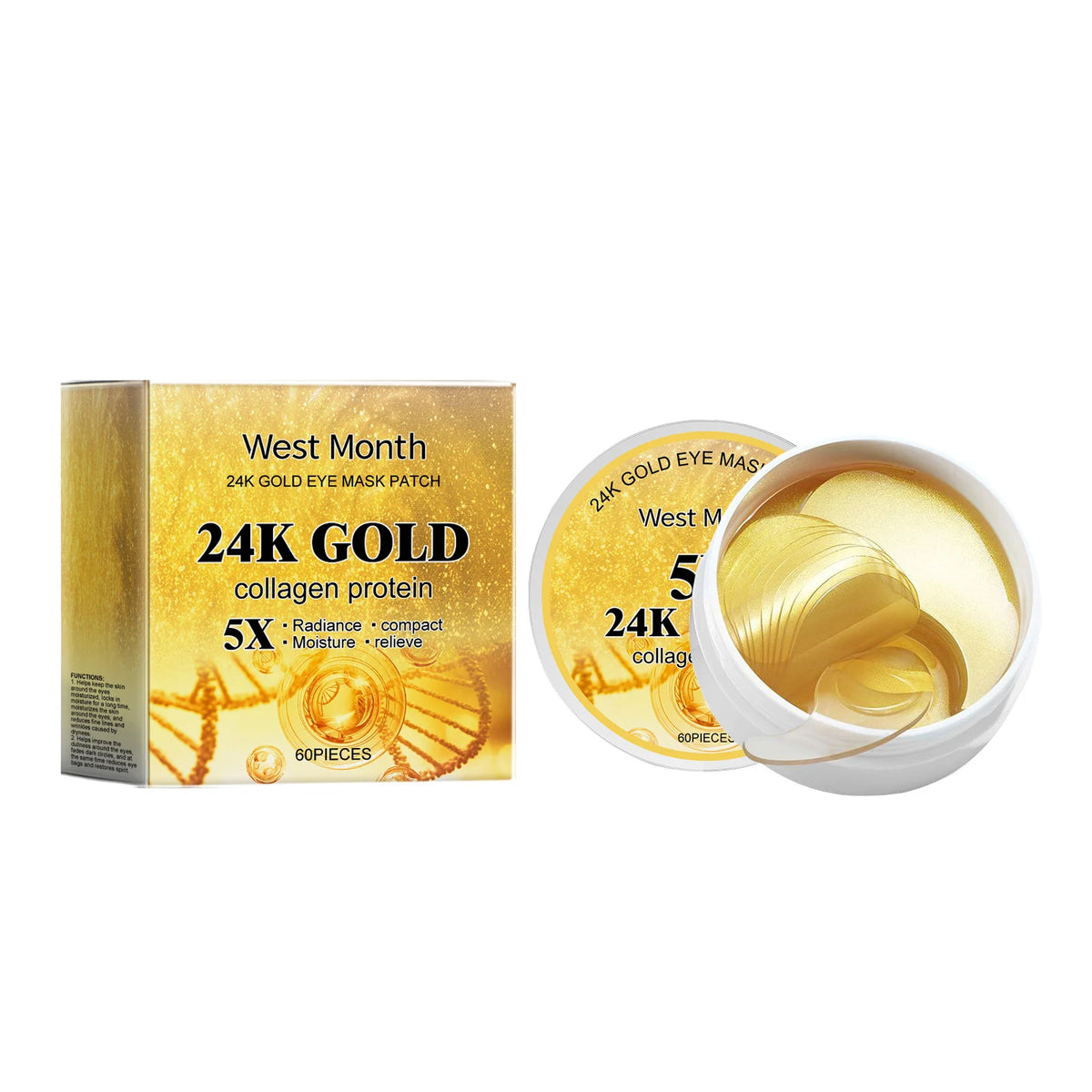 Set de Cuidado Facial de 24k Oro — Antiarugas, Desvanece Ojeras, Reafirmante, Hidratante, Reparador, Máscara para Ojos y Esencia, Cosméticos Coreanos.