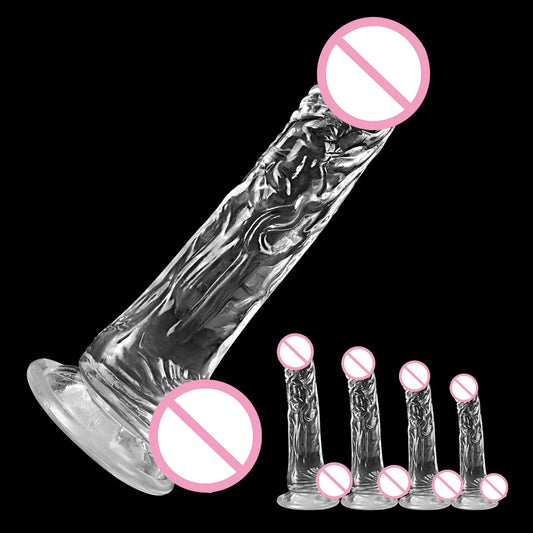 Realistic Transparent Dildo for Women Silicone Realistic Fake Dick Penis with Strong Suction Cup Hands-Free Adult Sex Toy 2026