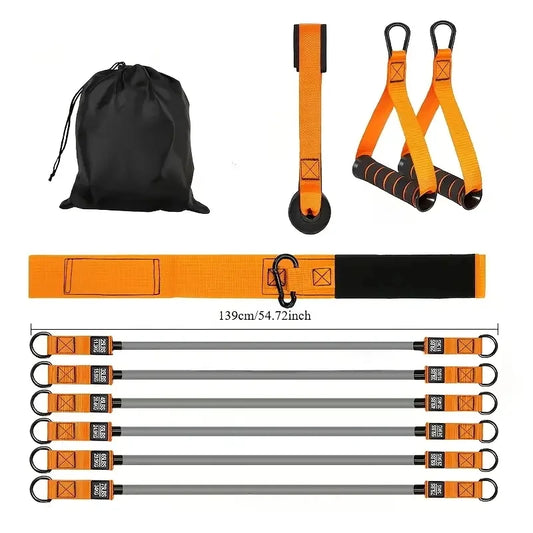 Resistance strap with handle: used for muscle training, strength building, body shaping, yoga, home fitness equipment - natural. Ligas Elasticas Extra duraderas para Crecimiento Muscular 2026