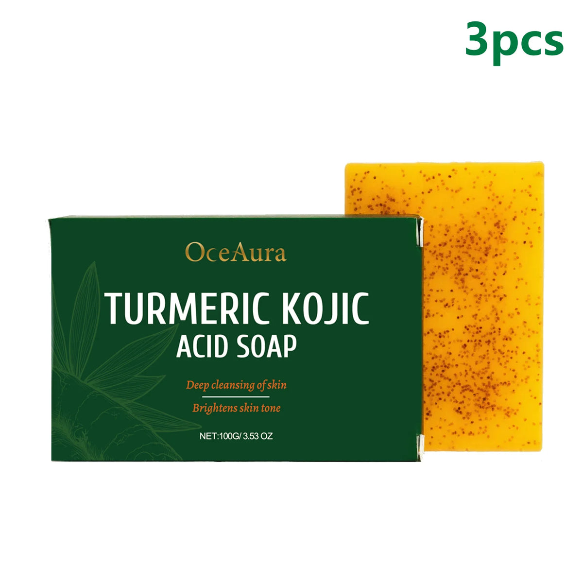 Turmeric and Kojic Acid Soap Deep Hydration Brightening Skin Care Products Soft Smooth Body Cleaning Skin Lightening Soap 100g.2026 JABON DE CURCUMA Y ACIDO DE KOJICO AYUDA A LA PIGMENTACION FACIAL