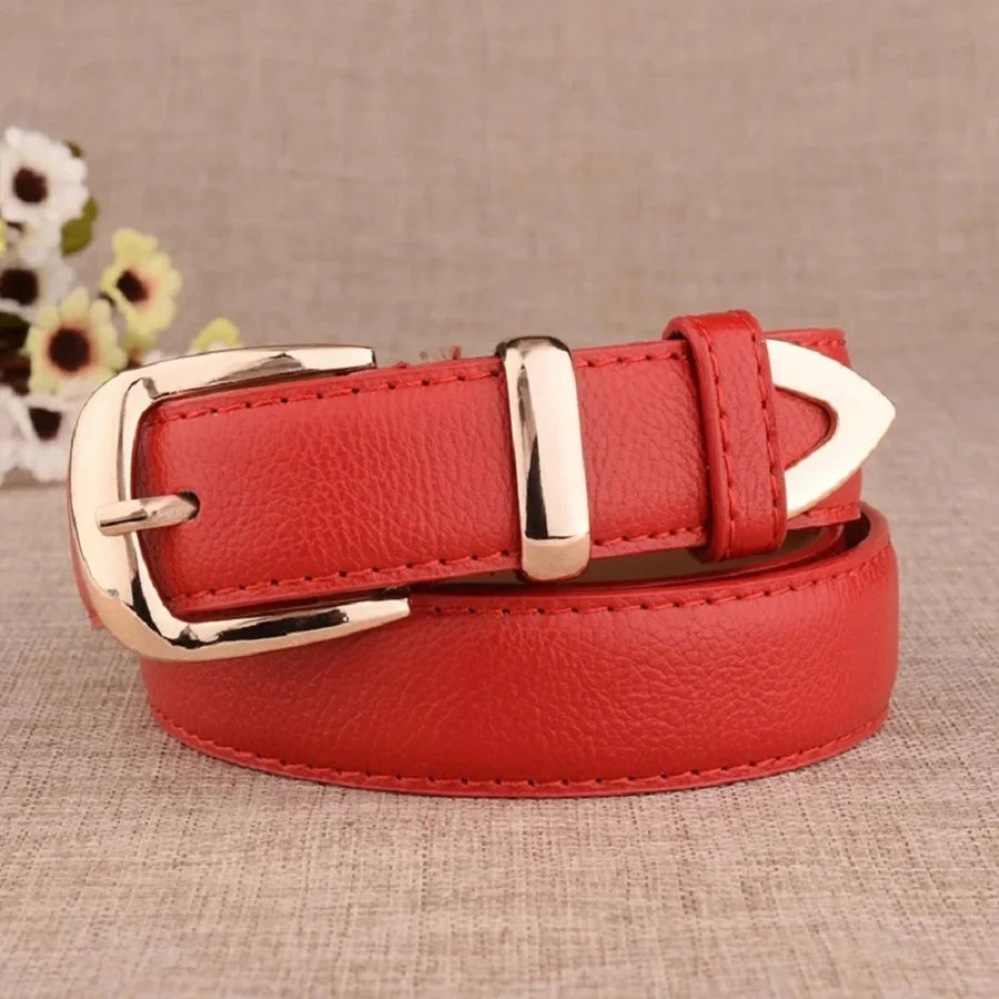 Women's Trousers Belt Leather Trend White Belt Fashion High Quality Trouser Belts Solid Vintage Pin Buckle Ladies Strap 2026