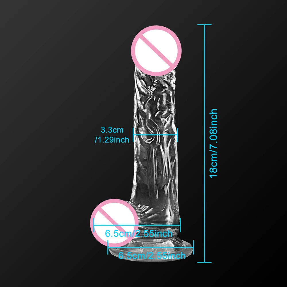 Realistic Transparent Dildo for Women Silicone Realistic Fake Dick Penis with Strong Suction Cup Hands-Free Adult Sex Toy 2026