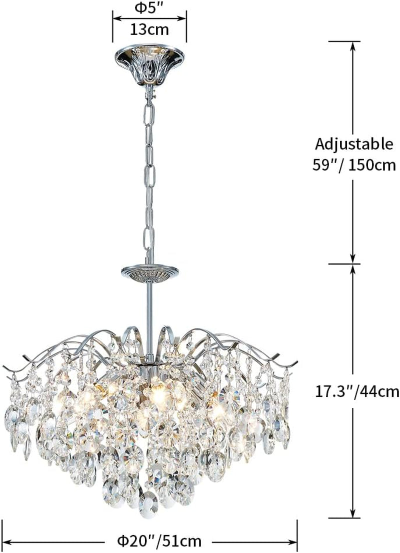 Modern K9 Crystal Chandelier Chrome Finish Dining Room