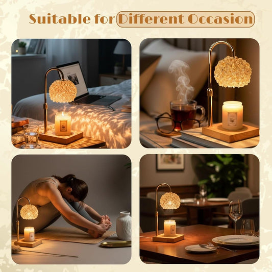 FullyAdjustable Crystal Candle Warmer Lamp With Timer
