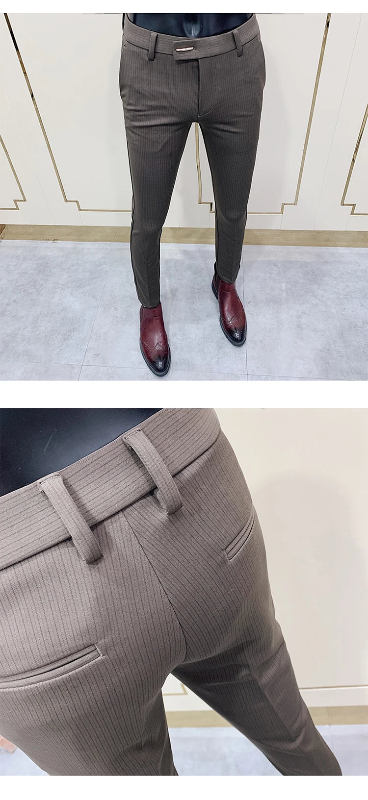 Men Suit Pants Formal Trousers Stretch Slim Pantalone Hombre Calça Masculina Solid Color Casual Dress Pants Fashion Men Clothing. Pantalones de Hombre, extra slim fit 2026. Elegantes