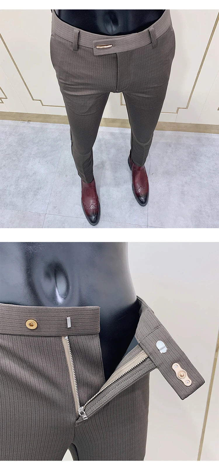Men Suit Pants Formal Trousers Stretch Slim Pantalone Hombre Calça Masculina Solid Color Casual Dress Pants Fashion Men Clothing. Pantalones de Hombre, extra slim fit 2026. Elegantes