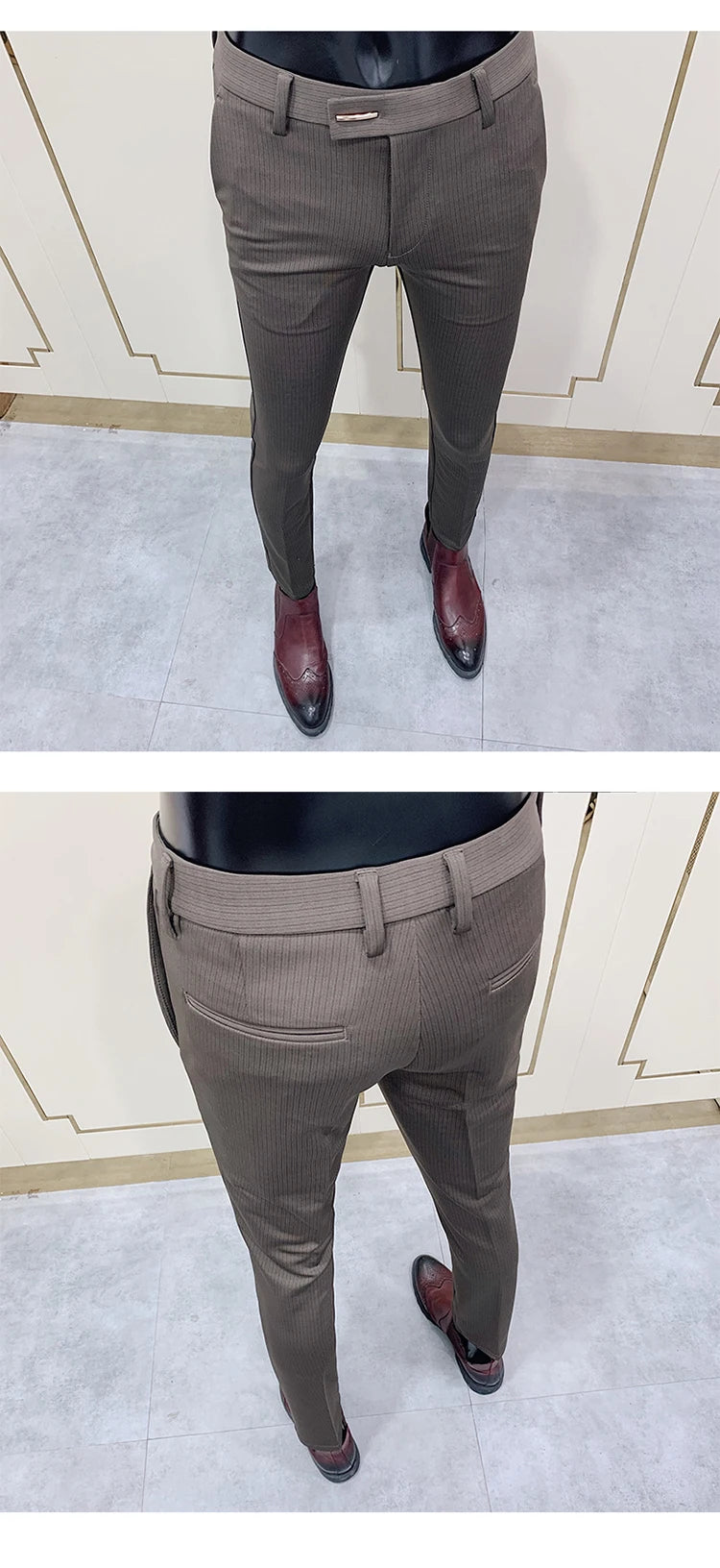 Men Suit Pants Formal Trousers Stretch Slim Pantalone Hombre Calça Masculina Solid Color Casual Dress Pants Fashion Men Clothing. Pantalones de Hombre, extra slim fit 2026. Elegantes