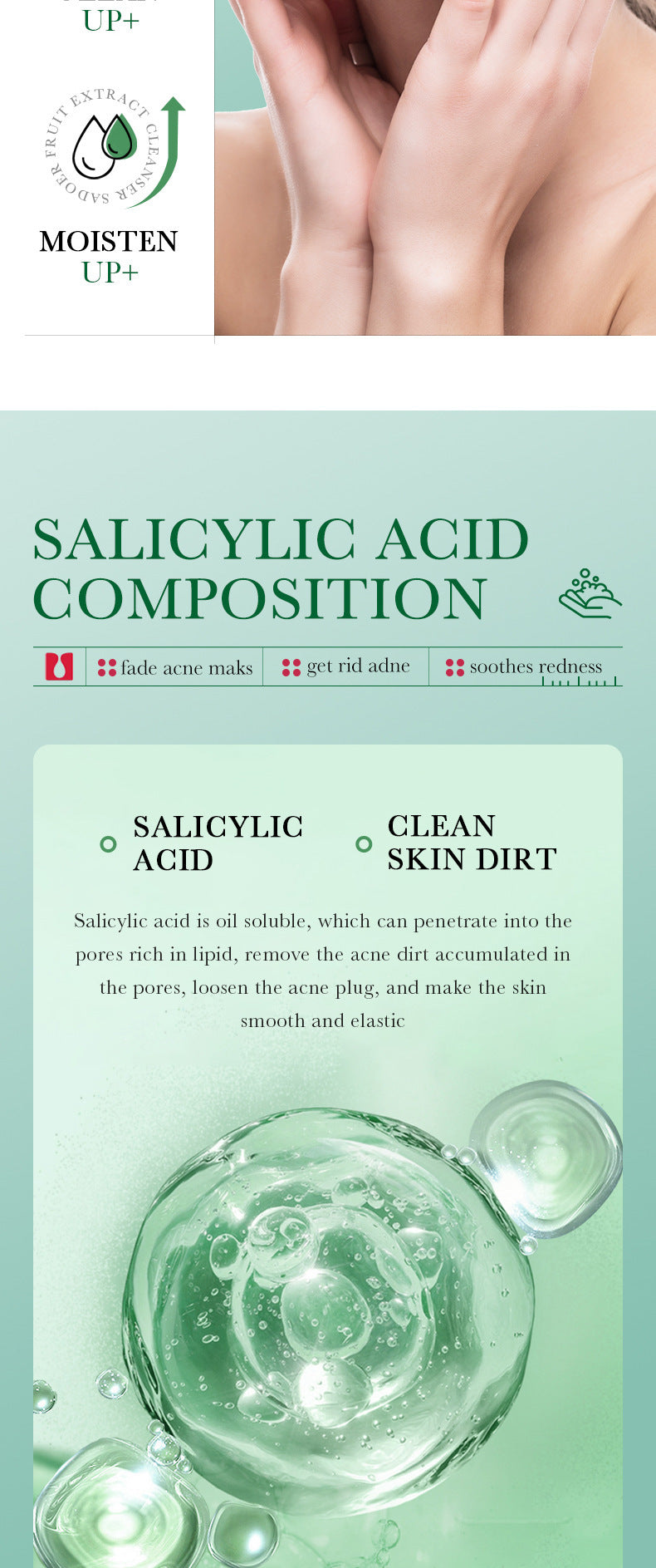 BIOAQUA Salicylic Acid Facial Cleanser Acne Treatment Moisturizing Oil Control skincare Face Wash Foam Face Cleanser Skin Care.2026 CREMA FACIAL DE ACIDO SALISILICO MEJORA LA APRIENCIA FACIAL Y ACTUA CONTRA EL ACNES. PROTEGE Y RESTABLECE LA ELASTICIDAD