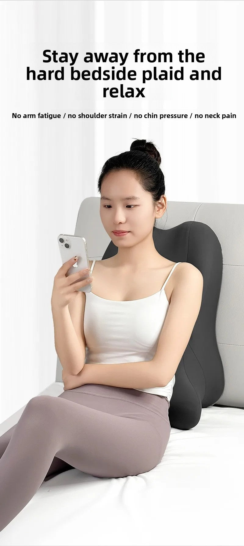 Almohada Cuña de Espuma Viscoelástica de Alta Densidad — Soporte Ortopédico Multi-Posición con Funda Removible y Lavable para Alivio de Dolor de Espalda, Cuello y Piernas