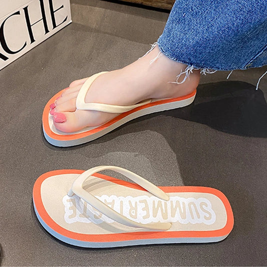 Women's Flip Flops 2025 New Summer Thick Bottom Clip Toe Fashion Beach Slippers Cool Slippers for Women 2026