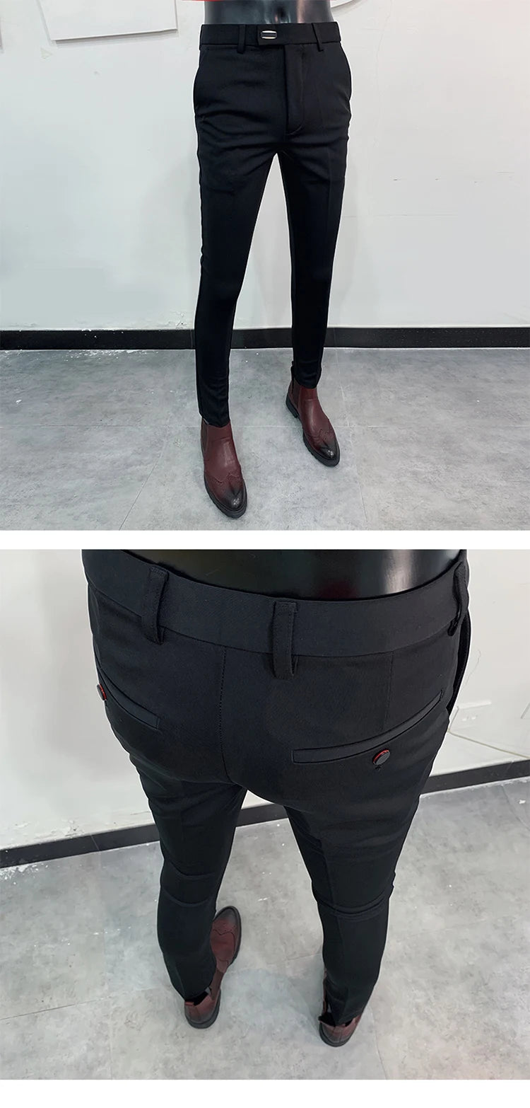 Men Suit Pants Formal Trousers Stretch Slim Pantalone Hombre Calça Masculina Solid Color Casual Dress Pants Fashion Men Clothing. Pantalones de Hombre, extra slim fit 2026. Elegantes