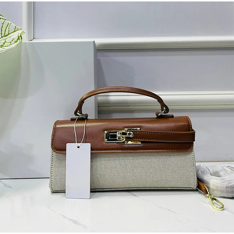 Luxury Brand Women's Lock-lock Handbag Retro High-quality Square Shoulder/crossbody Bag Fashionable High-end burgundy Women' Bag 2026