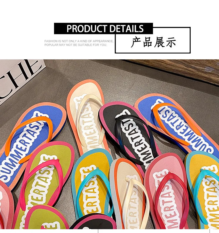 Women's Flip Flops 2025 New Summer Thick Bottom Clip Toe Fashion Beach Slippers Cool Slippers for Women 2026