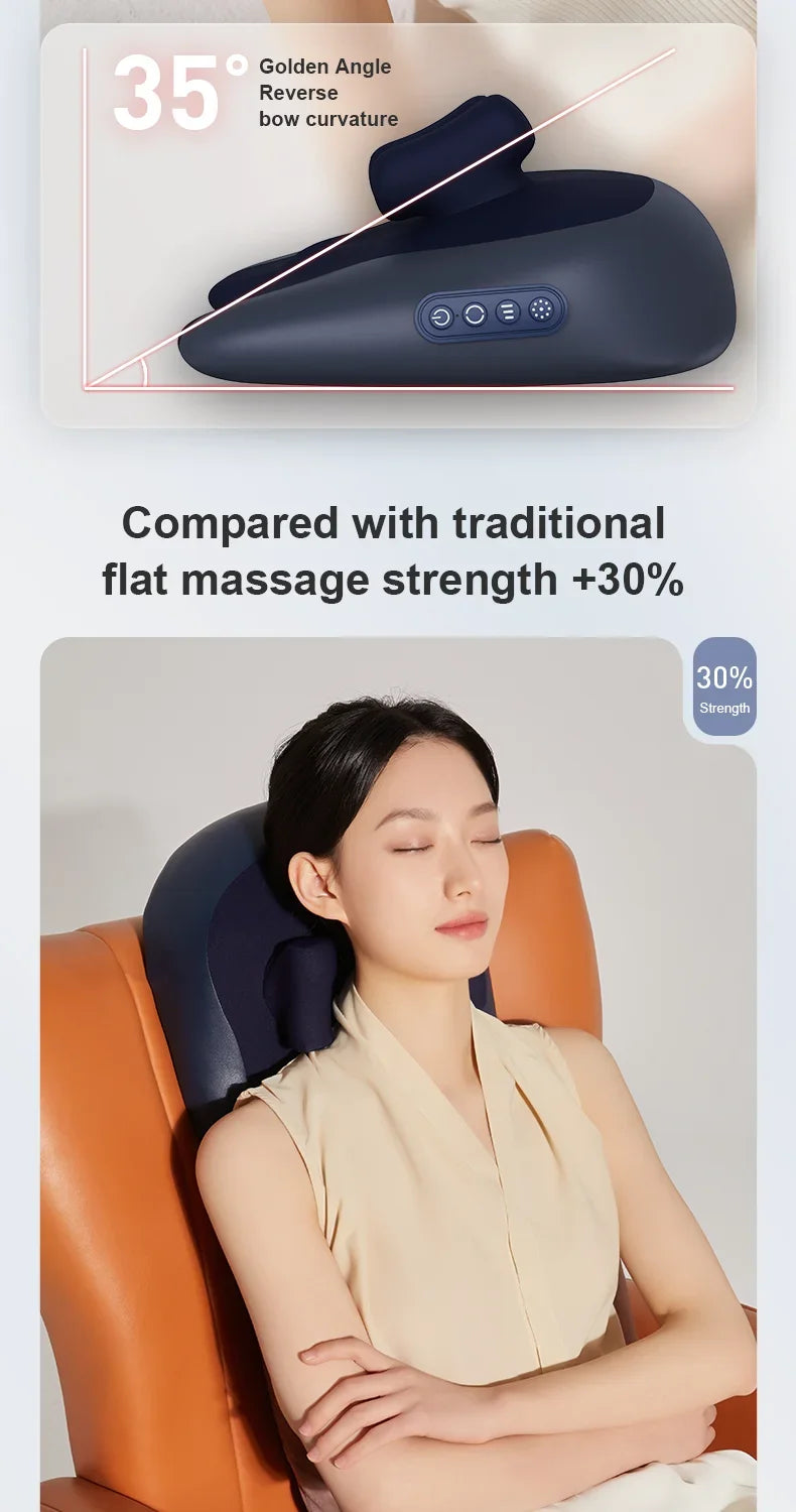 JAIYORL Almohada Masajeadora Eléctrica para Trapecio — Inalámbrica para Auto y Hogar, con Calor, para Cintura, Cuello, Piernas y Cervical, Masaje Shiatsu con Amasado