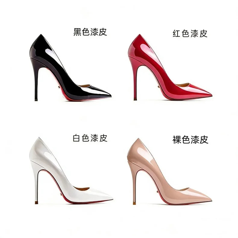 Elegant Woman Heeled Shoes 2026 Trend Luxury Red Bottoms High Heels Pointed Toe Stiletto Pumps 12 cm Party Dress Wedding Shoes 2026