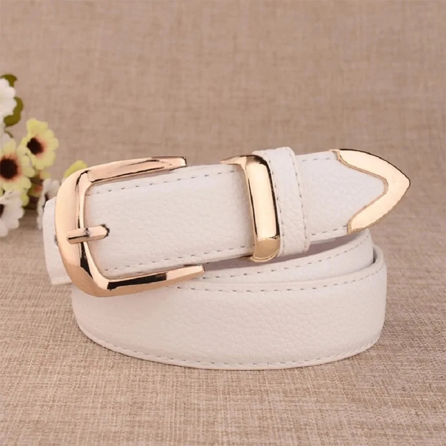 Women's Trousers Belt  Leather Trend White Belt Fashion High Quality Trouser Belts Solid Vintage Pin Buckle Ladies Strap 2026