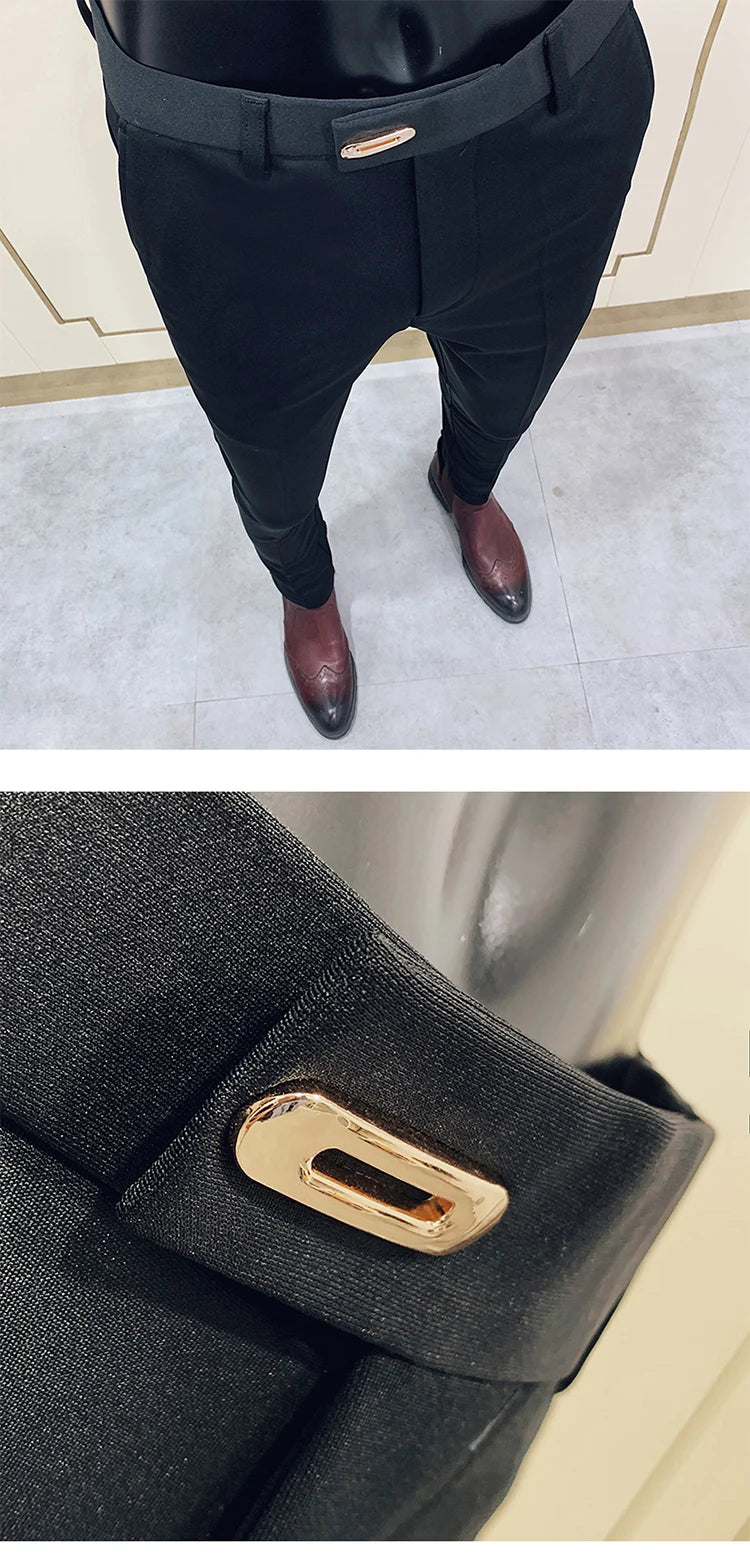 Men Suit Pants Formal Trousers Stretch Slim Pantalone Hombre Calça Masculina Solid Color Casual Dress Pants Fashion Men Clothing. Pantalones de Hombre, extra slim fit 2026. Elegantes