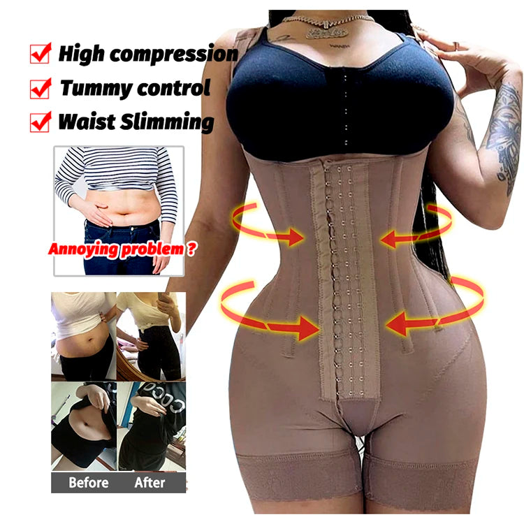 Fajas Colombianas Postquirúrgicas, Moldeadoras y Compresoras, Entrenador de Cintura, Levanta Glúteos, Ropa Moldeadora para Mujer, Moldeador Corporal Completo, Faja de Compresión BBL. Material Duradero.