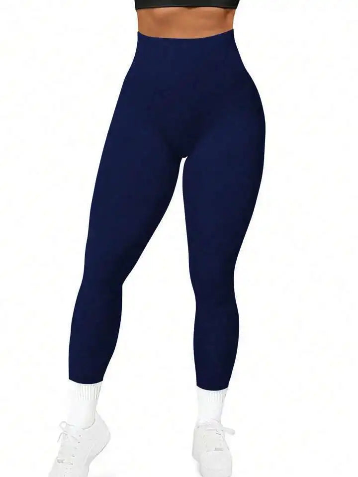 Women's tight yoga seamless pants, solid color multi-color optional, high waist belly-closing exercise running Capri yoga pants, Licras Super Elasticas 2026 para Gym