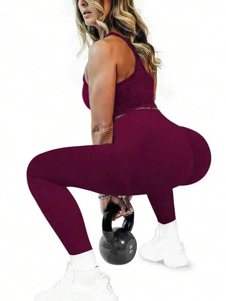 Women's tight yoga seamless pants, solid color multi-color optional, high waist belly-closing exercise running Capri yoga pants, Licras Super Elasticas 2026 para Gym