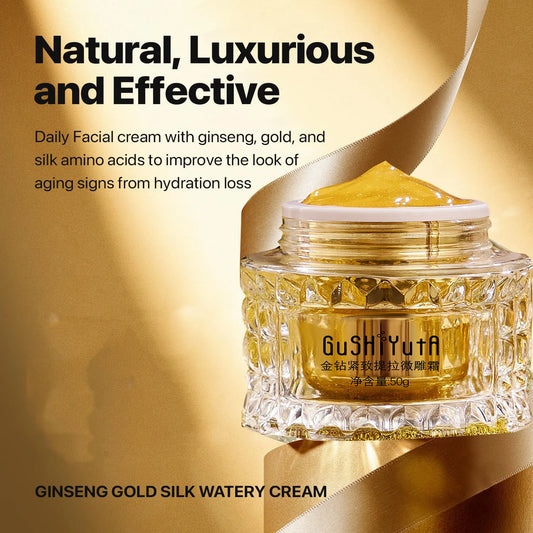 Nature Ginseng Gold Silk Watery Cream Gold Premium Skin Care,Anti-Aging Moisturizer for Skin, Wrinkle Care with Ginseng Saponins. 2026 CREMA HIDRATANTE DORADA ANTI GRIETAS FACIALES