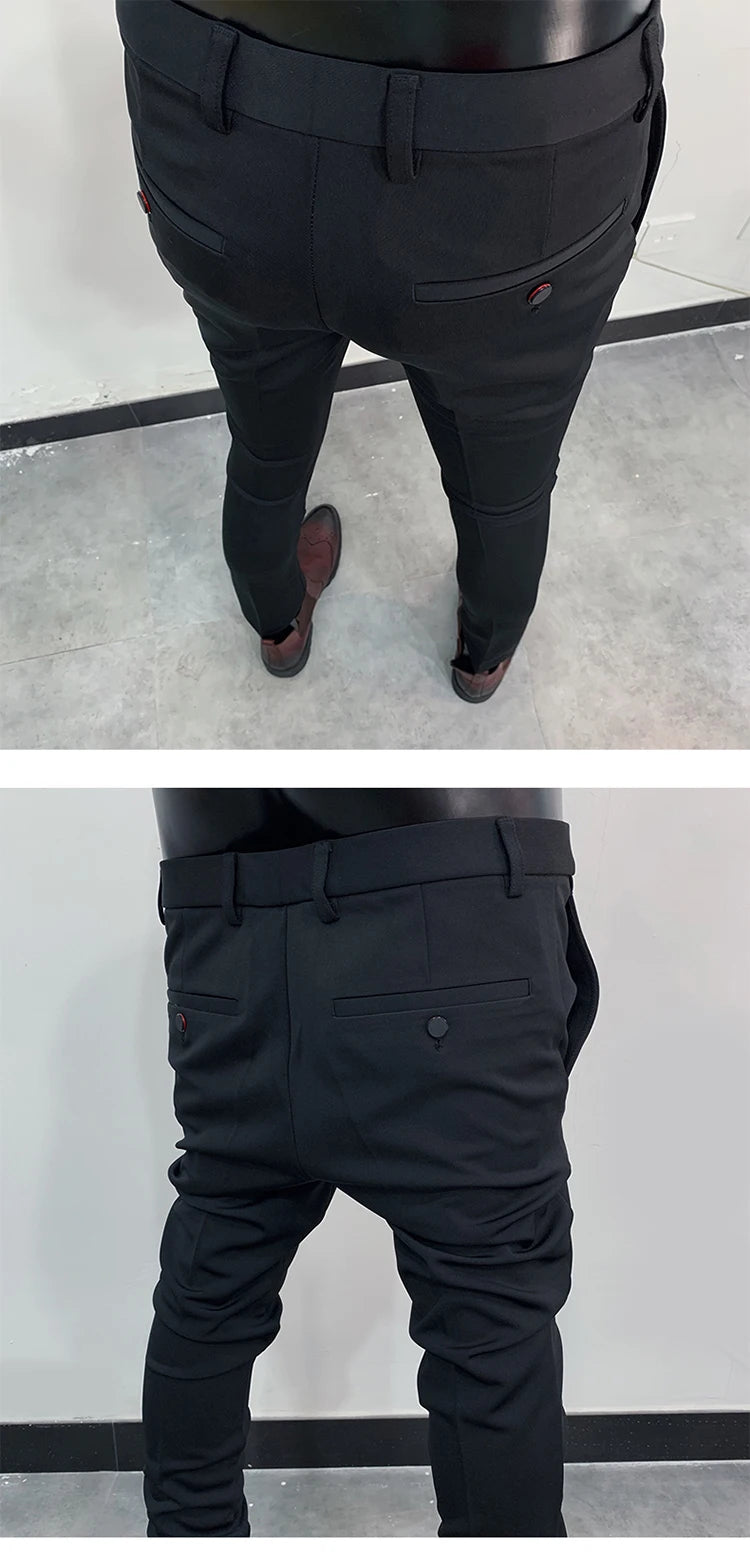 Men Suit Pants Formal Trousers Stretch Slim Pantalone Hombre Calça Masculina Solid Color Casual Dress Pants Fashion Men Clothing. Pantalones de Hombre, extra slim fit 2026. Elegantes