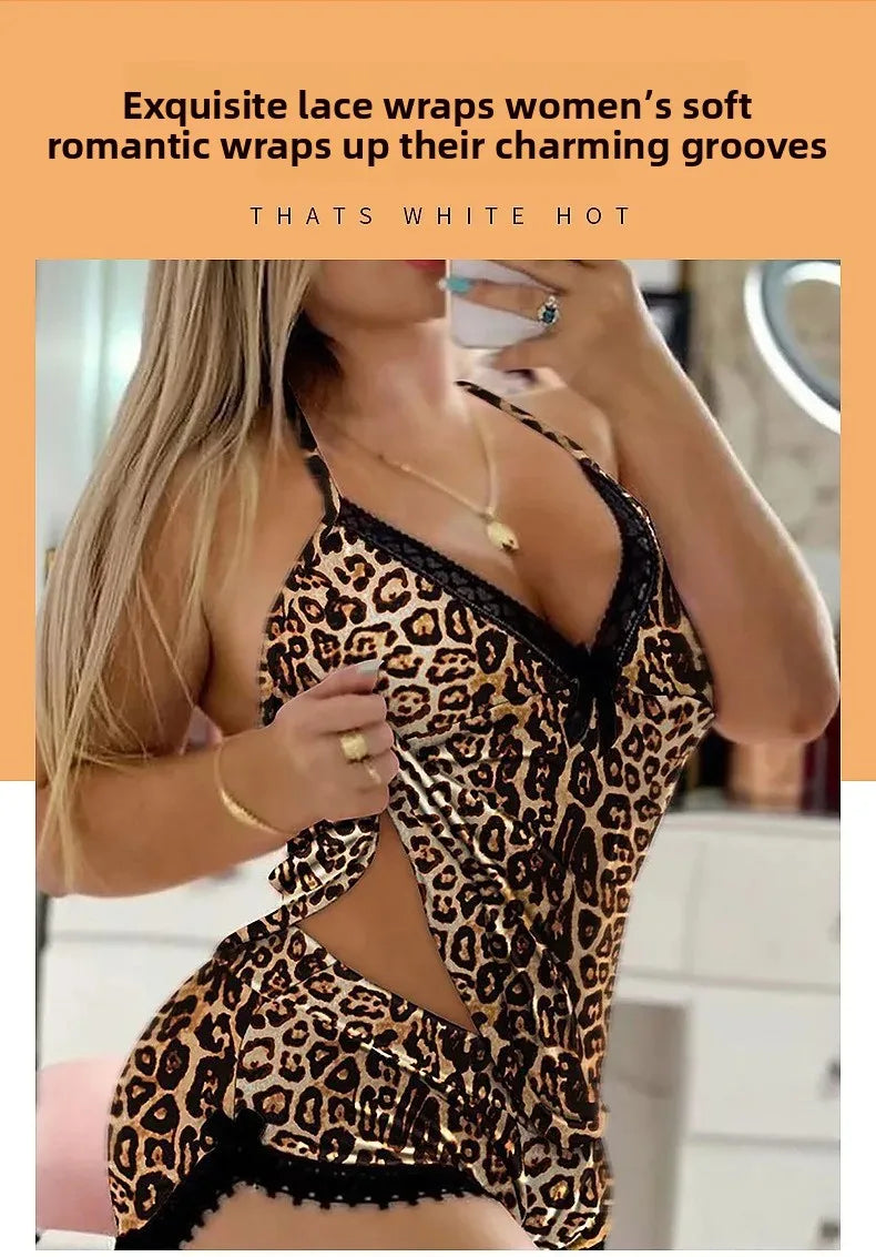 Sexy Lace Trim  Nightgown Set Large Size Home Wear Strap Sleepwear Two Piece Set Hot Sale. 2026