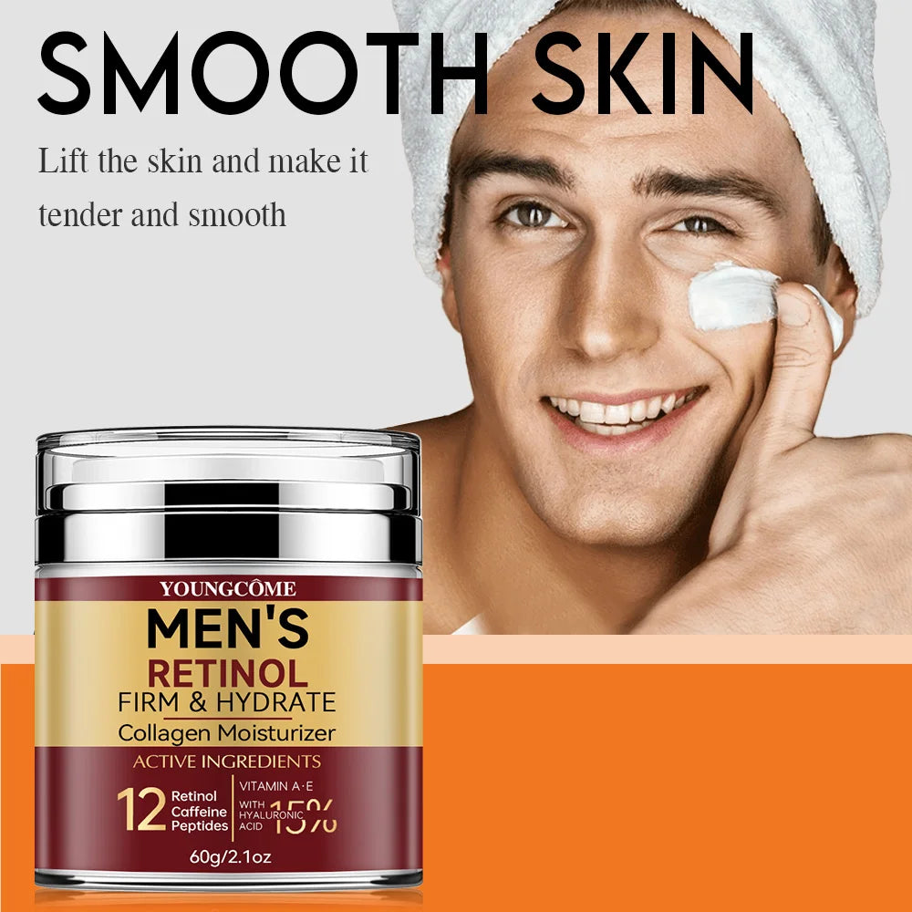 Men's Retinol Firming Face Cream Skincare Moisturizing Collagen Brightening Smooth Wrinkles Facial Face Men Skin Care Treatment.2026 Crema facial para hombres con retinol — reafirma, hidrata, aclara y suaviza arrugas.