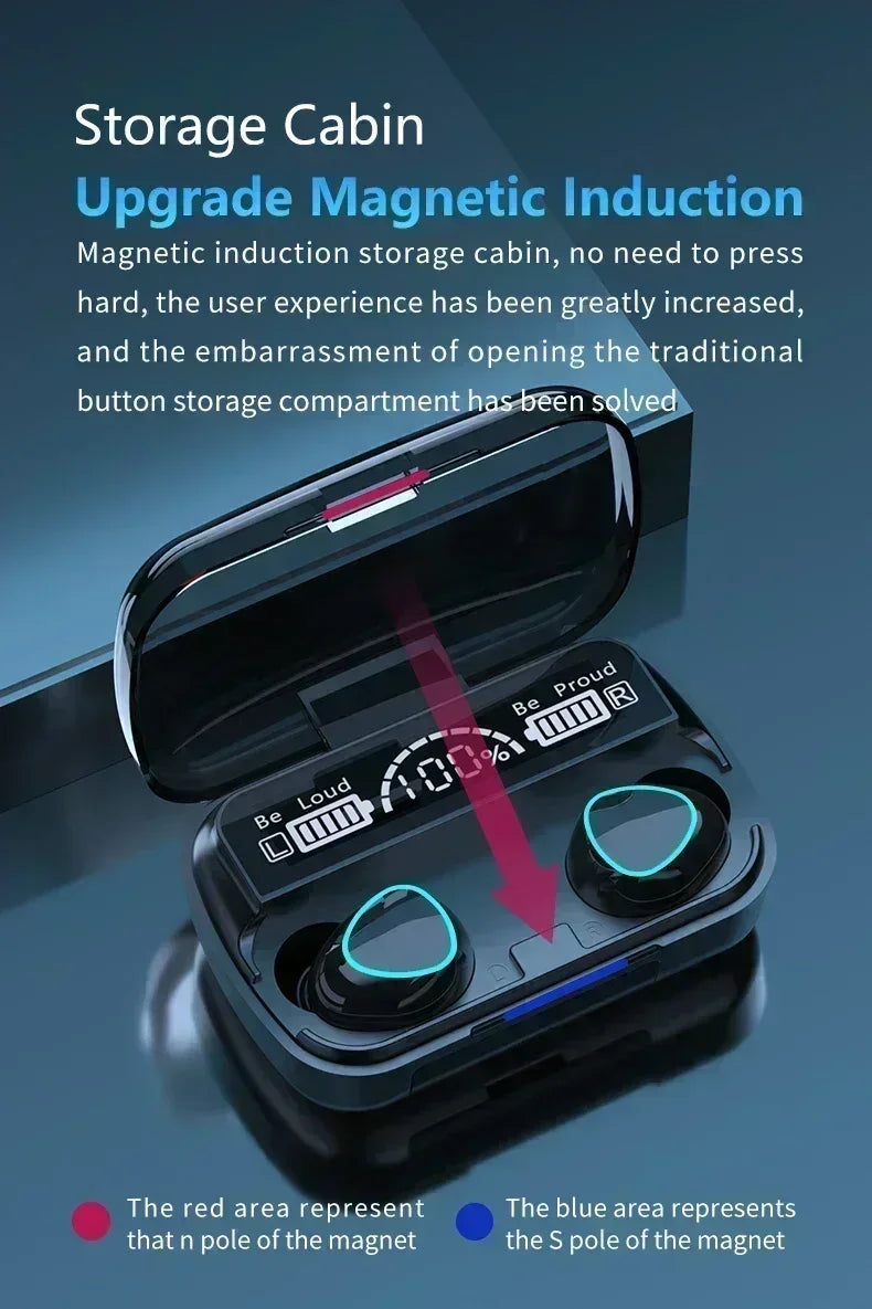 Auriculares Inalámbricos M10 Original | Bluetooth, Estéreo, Cancelación de Ruido, Micrófono, Altavoz Portátil para Gaming y Deportes