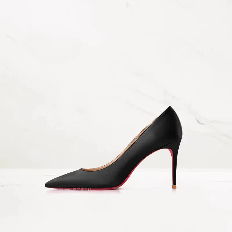 2025 Winter New High-heeled Shoes for Women, Green, Real Silk Satin, Thin Heel, Pointed Toe,Elegant,12cm,Single Shoes for Ladies 2026