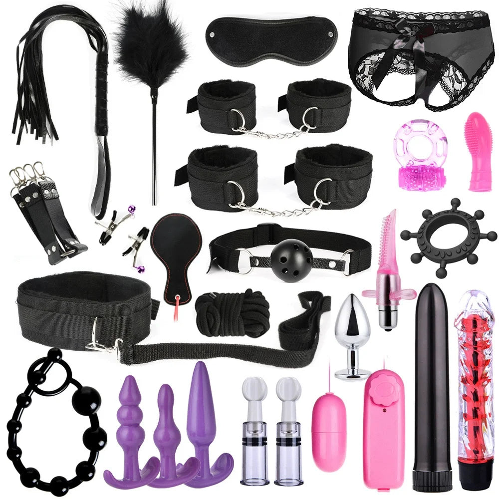 Niusida Sex Products Erotic Toys for Adults BDSM Sex Bondage Set Handcuffs Nipple Clamps Gag Whip Rope Sex Toys For Couples 2026