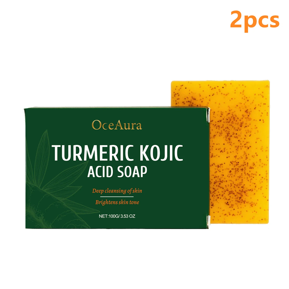 Turmeric and Kojic Acid Soap Deep Hydration Brightening Skin Care Products Soft Smooth Body Cleaning Skin Lightening Soap 100g.2026 JABON DE CURCUMA Y ACIDO DE KOJICO AYUDA A LA PIGMENTACION FACIAL