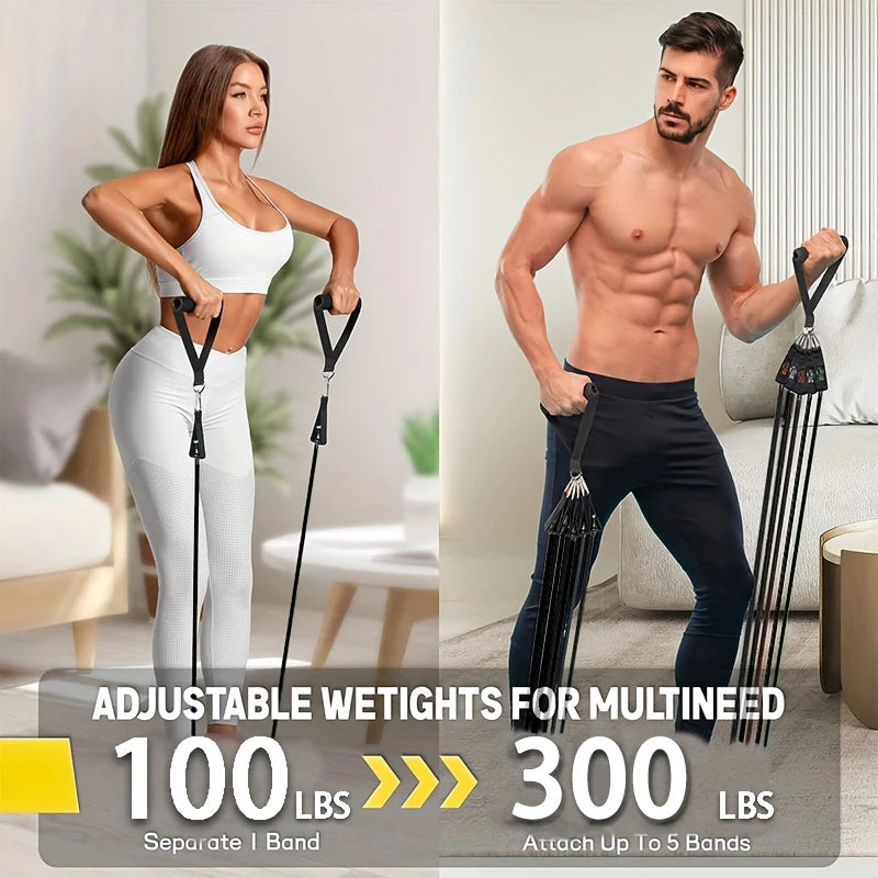 Resistance Bands Set, Exercise Bands With Door Anchor, Handles, Carry Bag, Legs Ankle Straps For Resistance Training. Ligas Elasticas para Crecimiento Muscular 2026