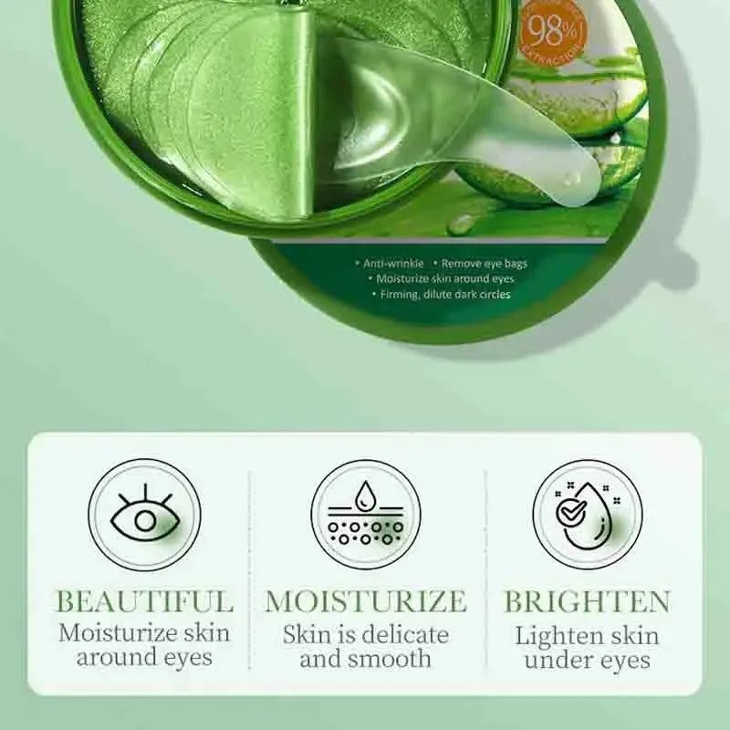 Aloe Vera Collagen Eye Mask Anti Dark Circles Removal Eyes Bags Moisturizing Firming Eye Patches Eyes Skin Care Products 60pcs 2026 Eliminador de Ojeras