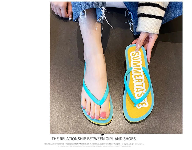 Women's Flip Flops 2025 New Summer Thick Bottom Clip Toe Fashion Beach Slippers Cool Slippers for Women 2026