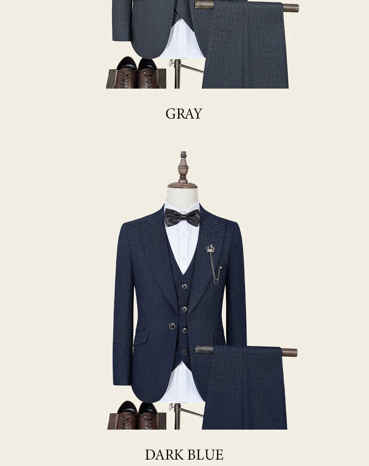 ST Cassy high quality suit men complete 3 pieces luxury Elegant Slim Fit Male Groom Wedding Party Dress Suit Business Office. 2026 Trajes Para Hombre, Bodas, Bautizos, Ocasion Elegante