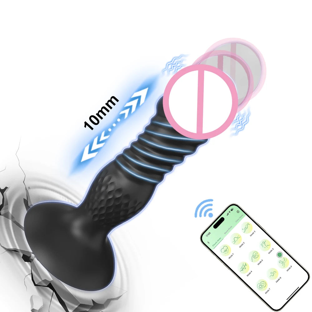 Thrusting Anal Plug Vibrator Butt Plug Male Prostate Massager Telescopic G Spot Vibrator Stimulator Sex Toys for Women Men 18+