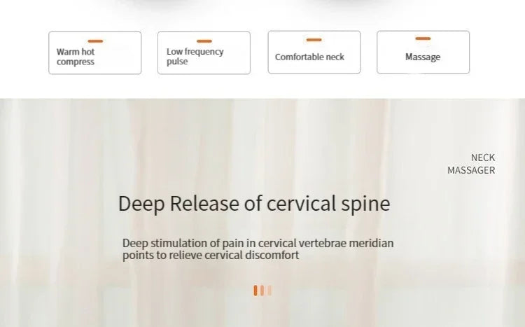 Masajeador Inteligente de Cuello y Hombros — Masaje Cervical con Vibración y Calor para Aliviar el Dolor, Pulso Terapéutico para las Vértebras Cervicales, Instrumento de Cuidado de la Salud