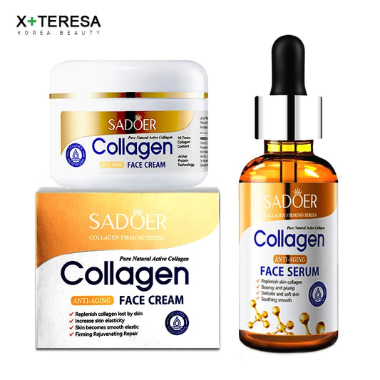 Collagen Skin Care Set Whitening Face Cream Anti-aging Firming Lifting Facial Serum Super Moisturizing Hyaluronic Essence.2026 CREMA FACIAL HIDRATANTE ANTI ARRUGAS. ACLARADOR FACIAL