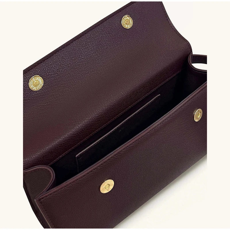 Luxury Brand Women's Lock-lock Handbag Retro High-quality Square Shoulder/crossbody Bag Fashionable High-end burgundy Women' Bag 2026