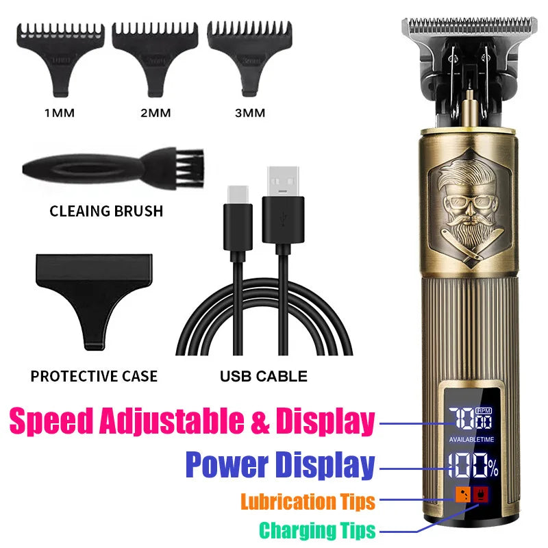 T9 Professional Electric Hair Clipper for Men Rechargeable Hair Cutting Machine Barber Shaver Haircut Remover Hair Trimmer 2026