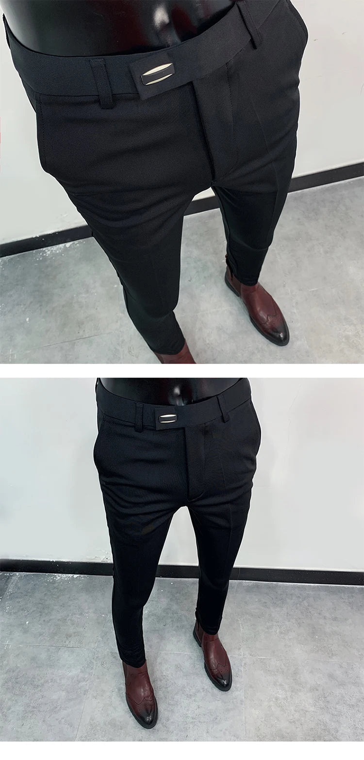 Men Suit Pants Formal Trousers Stretch Slim Pantalone Hombre Calça Masculina Solid Color Casual Dress Pants Fashion Men Clothing. Pantalones de Hombre, extra slim fit 2026. Elegantes