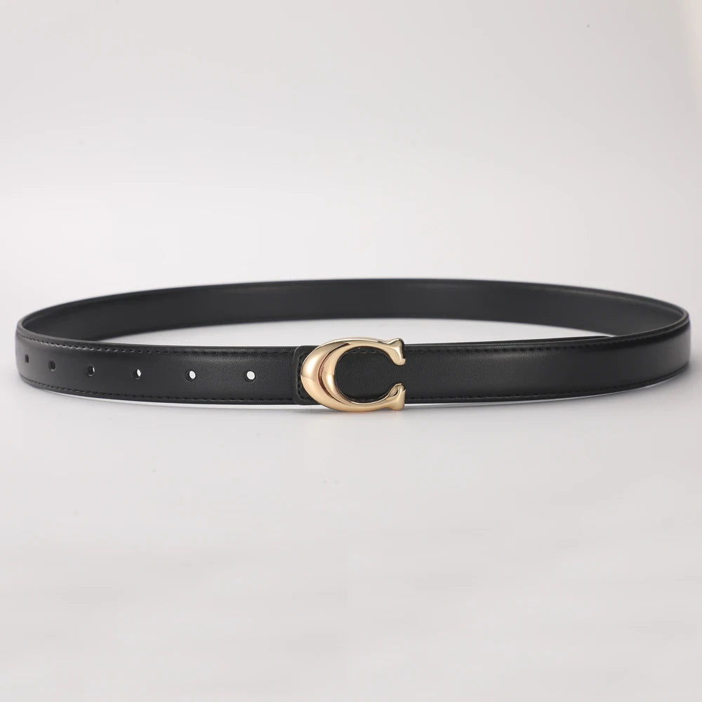High-quality Women's Fashionable Belt C-shaped Buckle Smooth Buckle Temperament Double-sided Gift For Mother Using Belt 2026