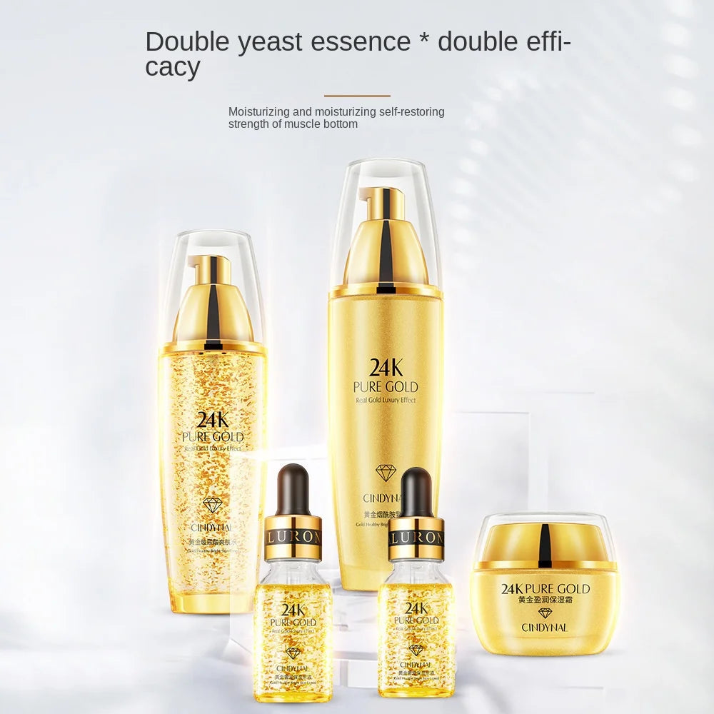 24K Gold Skin Care Sets Moisturizes Shrinks Pore Oil Control 24K Gold Toner Face Cream Emulsion Facial Essence Sets. 2026 KIT FACIAL DORADO. PROTECTORES FACIALES. CREA EN TU ROSTRO UN ASPECTO LIMPIO Y REJUVENECIDO