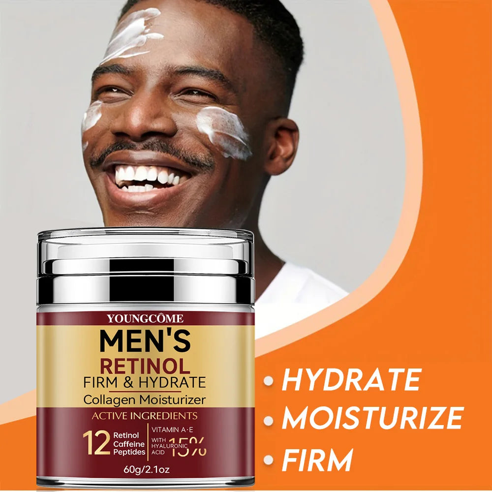Men's Retinol Firming Face Cream Skincare Moisturizing Collagen Brightening Smooth Wrinkles Facial Face Men Skin Care Treatment.2026 Crema facial para hombres con retinol — reafirma, hidrata, aclara y suaviza arrugas.